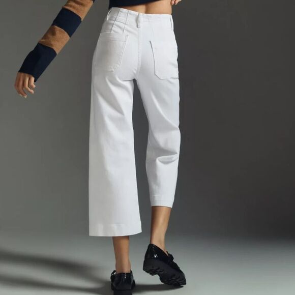 Anthropologie Pilcro Wide Leg Crop Jeans 18W The Skipper White High Rise Womens - Picture 3 of 15